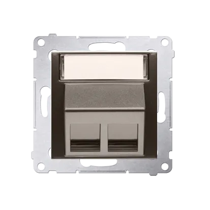 Doppelte Abdeckung für ITC-Steckdose für Keystone braun Metallic Kontakt Simon DKP2S.01/46