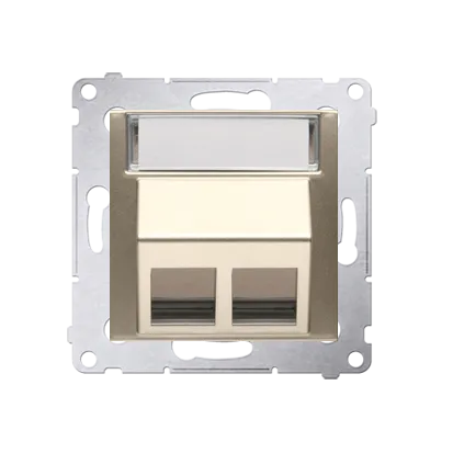Doppelte Abdeckung für ITC-Steckdose für Keystone gold Metallic Kontakt Simon DKP2S.01/44