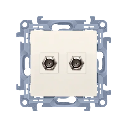 Doppelte Antennendose Typ F (Modul) cremefarben Simon 10