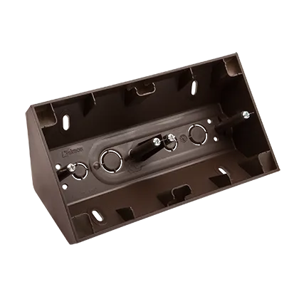 Doppelte Aufputz-Eckdose braun met. Kontakt Simon DPNR2/46