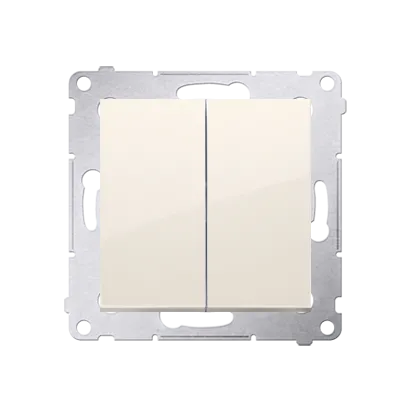 Doppelter Kerzenschalter (Modul) IP44 Cremeweiß Kontakt Simon 54 Premium DW5B.01/41