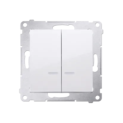 Doppelter Kerzenschalter (Modul) mit LED IP44 weiß Kontakt Simon 54 Premium DW5ABL.01/11