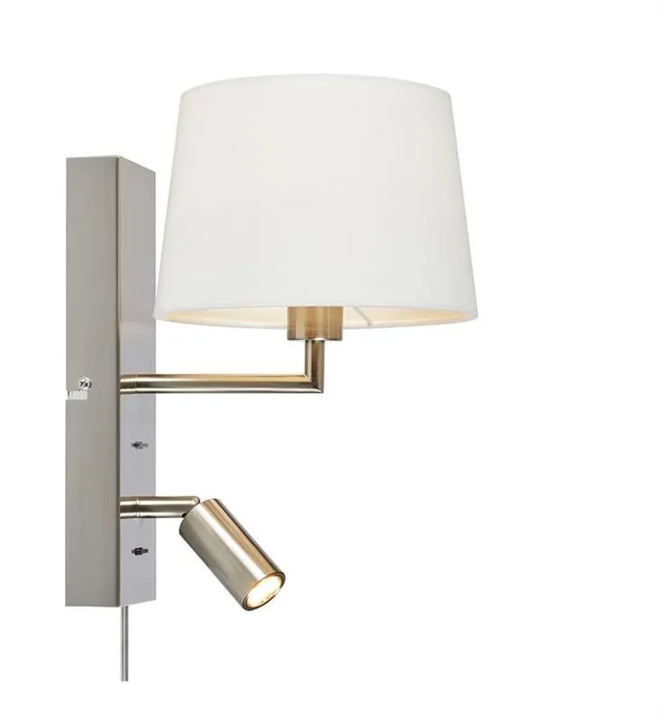 E14+LED-Wandleuchte für Innenräume COMO 2L 1x40W+1x3W 3000K 120lm IP20 weiß/silber 108596 Markslojd