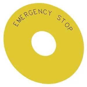 EMERGENCY STOP gelb 75mm selbstklebendes Etikett 3SU1900-0BC31-0DA0 Siemens