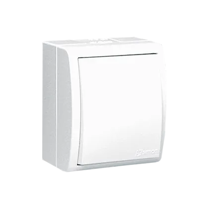 Ein/Aus- Schalter 1polig 10AX Aufputz weiß Kontakt Simon AQW1/11