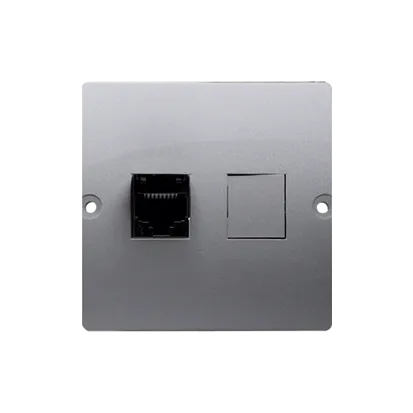 Einzel-IT-Dose RJ45 Kategorie 5e (Modul) inox met. Kontakt Simon BMF51.02/21