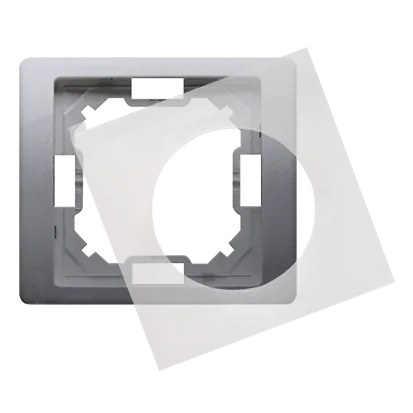 Einzelrahmen IP44 mit Dichtungsset Stahl inox Kontakt Simon BMRC1B/21