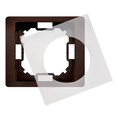 Einzelrahmen IP44 mit Dichtungsset mahagoni Kontakt Simon BMRC1B/050