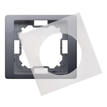 Einzelrahmen IP44 mit Dichtungsset silber matt Kontakt Simon BMRC1B/43