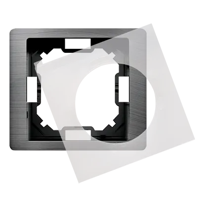 Einzelrahmen IP44 mit Dichtungsset titan Kontakt Simon BMRC1B/052