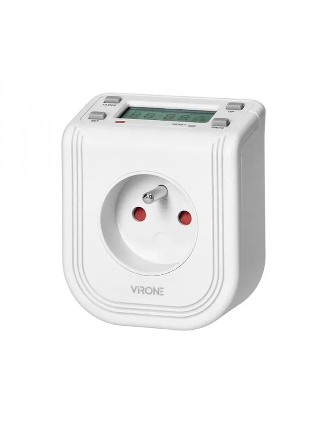 Elektronische Zeitschaltuhr mit LCD-Display oben, 230 VAC 3680W, 16 Schaltpunkte, Anwesenheitssimulator.