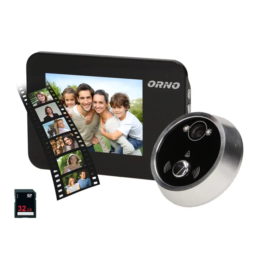 Elektronischer Türspion 3,5" mit Klingel, Nachtlicht, Zoom und Micro SD-Karten-Aufnahmefunktion, batteriebetrieben