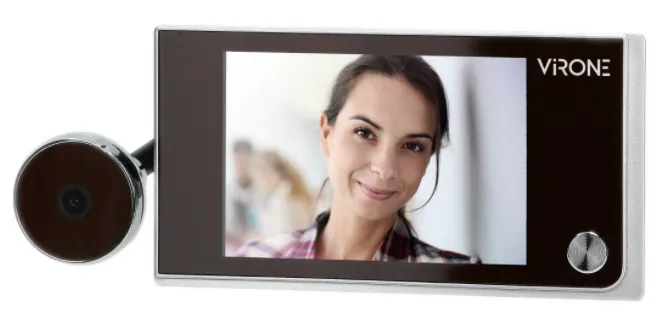 Elektronischer Türspion LCD 3,5", Weitwinkelobjektiv, batteriebetrieben, silber