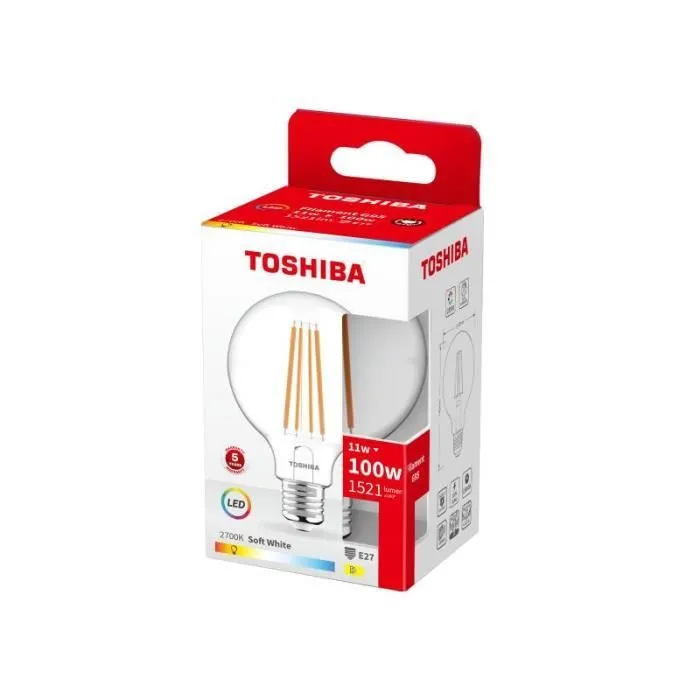 FILAMENT LED-Lampe G95 E27 11W 2700K TOSHIBA
