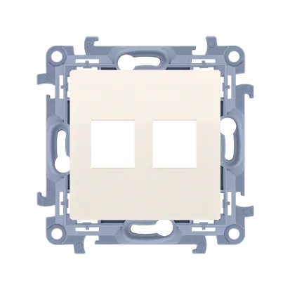 Flache doppelte Keystone TAE Abdeckung (Modul) cremefarben Simon 10