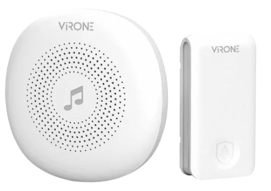 Funkklingel PRESSO AC, netzbetrieben, batterielose Taste, Lernsystem, 36 Töne, Reichweite 100m