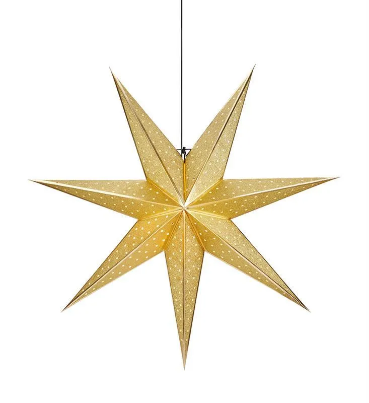 GLITTER 75cm gold E14 Stern-Hängeleuchte