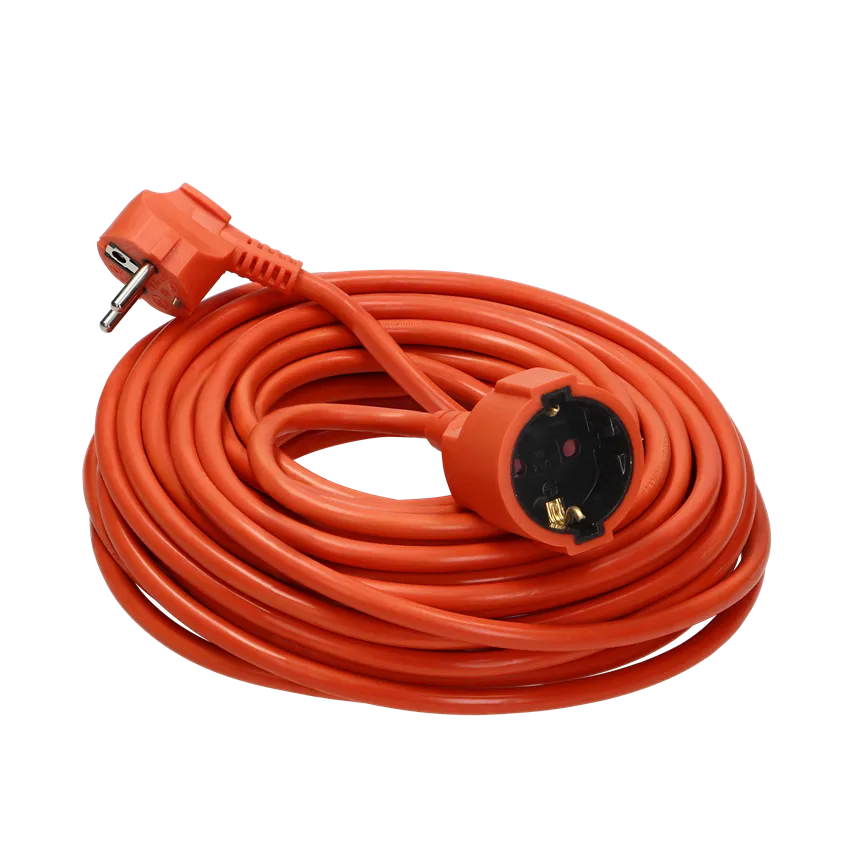 Garten orange Steckdose Verlängerungskabel, IP20,1x2P+Z(Schuko),H05VV-F 3x1.5 15m
