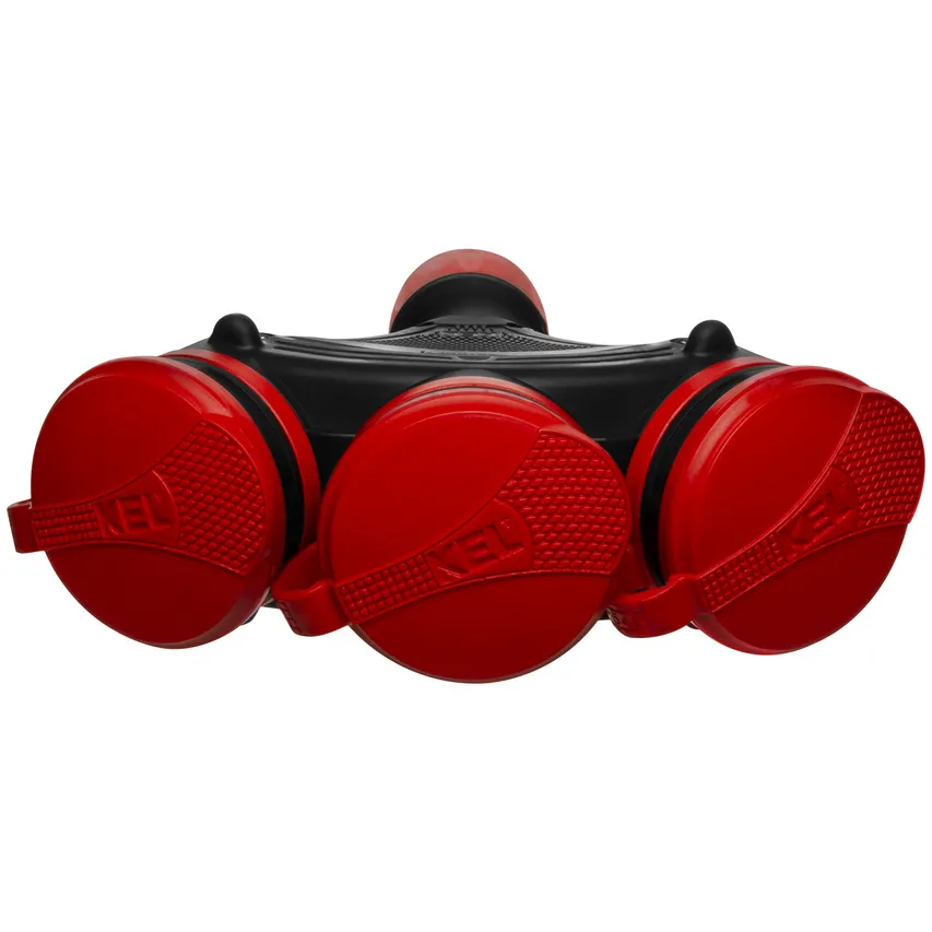 Gerätedose mit hermetischer Klappe; 3x2p+Z; IP54; EXTREM; zerlegbar; SCHWARZ/ROT