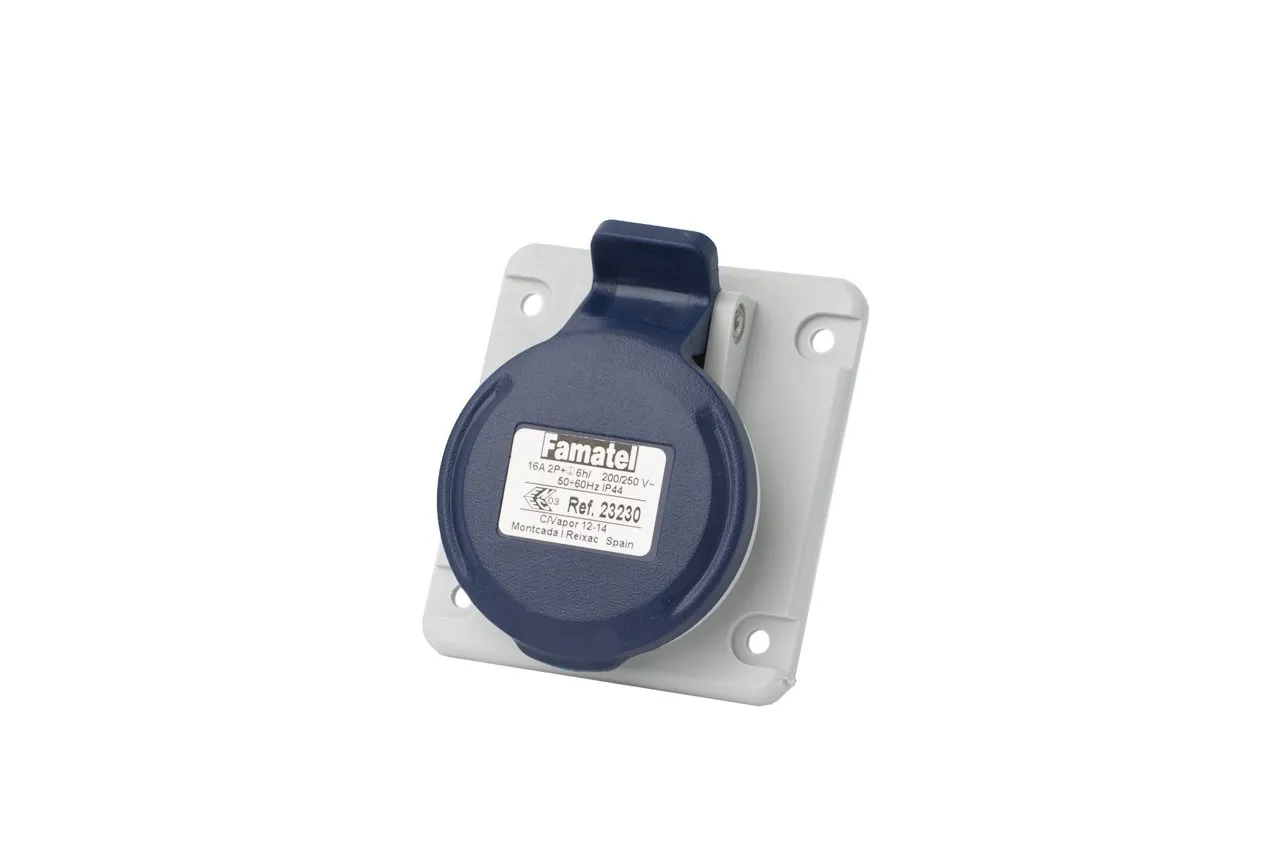 Gewinkelte Einbaudose 16A 3P 230V IP44 23230 Famatel