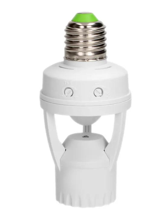 Glühbirnenfassung mit Bewegungsmelder, 360st. IP20, Gewinde E27, 1x60W
