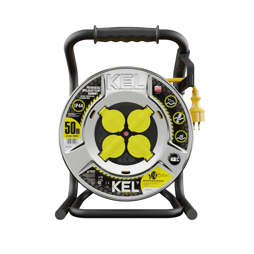 HEAVY LINE; SCHUKO; 4x2p+Z; IP44; 16A; H07RN-F; 3x2,5; 50m; GELB