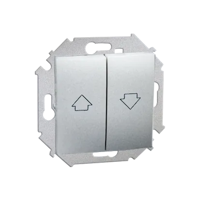 Jalousie-Schalter (Modul) mit Aufdruck Symbol Pfeile und Schraubklemmen Aluminium