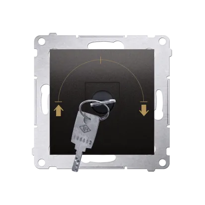 Jalousie-Schlüsselschalter 1polig „0-I-II” Anthrazit Kontakt Simon 54 Premium DWZK.01/48