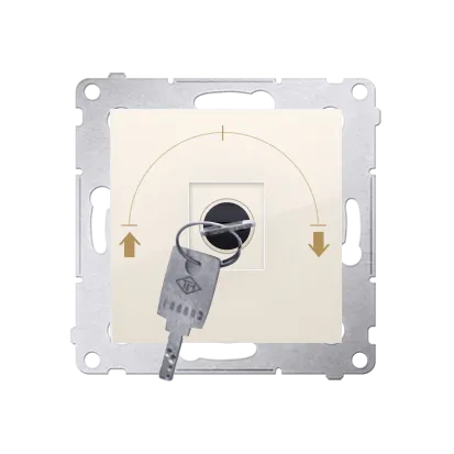 Jalousie-Schlüsselschalter 1polig „0-I-II” Cremeweiß Kontakt Simon 54 Premium DPZK.01/41