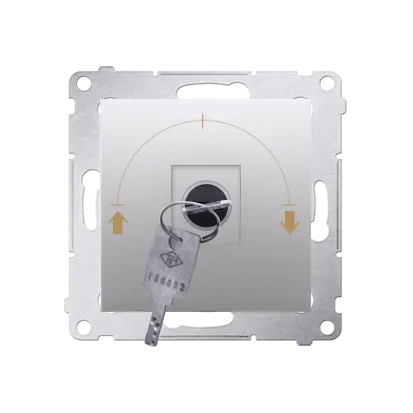 Jalousie-Schlüsselschalter 1polig „0-I-II” Silber Kontakt Simon 54 Premium DWZK.01/43