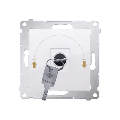 Jalousie-Schlüsselschalter 1polig „0-I-II” Weiß Kontakt Simon 54 Premium DPZK.01/11