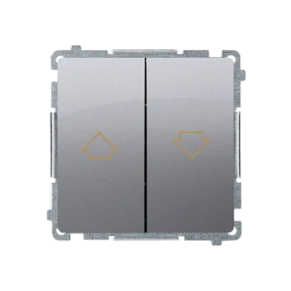 Jalousie- Serientaster mit Audruck "Pfeile" inox met. Kontakt Simon BMZ1.01/21