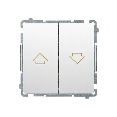 Jalousie- Serientaster mit Audruck "Pfeile" weiß glänzend Kontakt Simon BMZ1.01/11