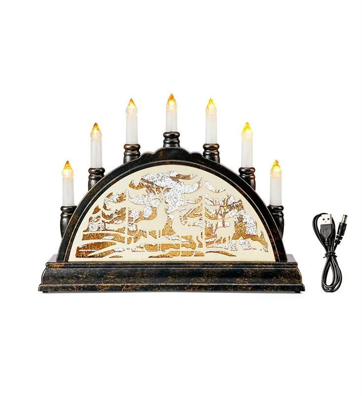 KARSTEN 7L LED Kerzenhalter bronze