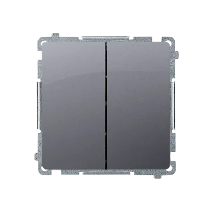 Kerzenschalter 2x1-polig 10AX 250V ohne Aufrduck silber matt Kontakt Simon BMW5.01/28