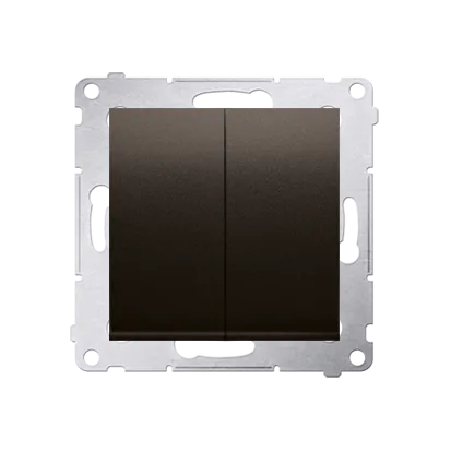 Kerzenschalter (Modul) 2x 1polig Braun mit Steckklemmen Simon 54 Premium Kontakt Simon DW5.01/46