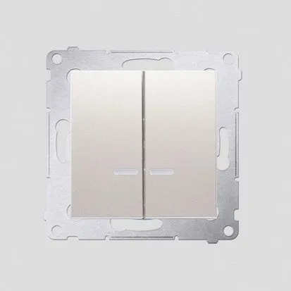 Kerzenschalter (Modul) 2x 1polig mit LED cremeweiß IP44 Kontakt Simon 54 Premium DW5BL.01/41