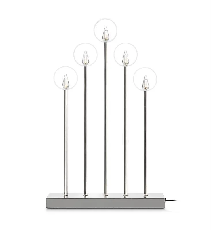 Kerzenständer GABRIEL 5L Stahl/Klar E5