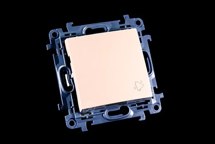 Klingeltaste mit Aufdruck "Klingel" 10AX 250V cremeweiß Kontakt Simon 10 CD1.01/41