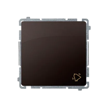 Klingeltaster- Einsatz 1fach 10AX 250V mit Aufdruck dunkelbraun matt. Kontakt Simon BMD1.01/47