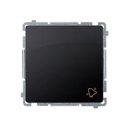 Klingeltaster- Einsatz 1fach 10AX 250V mit Aufdruck graphit matt. Kontakt Simon BMD1.01/28