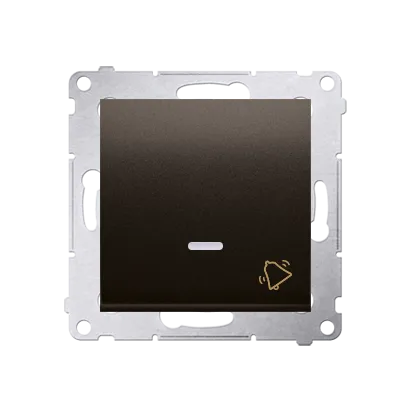 Klingeltaster(Modul) mit Aufdruck und LED Braun Kontakt Simon 54 Premium DD1L.01/46