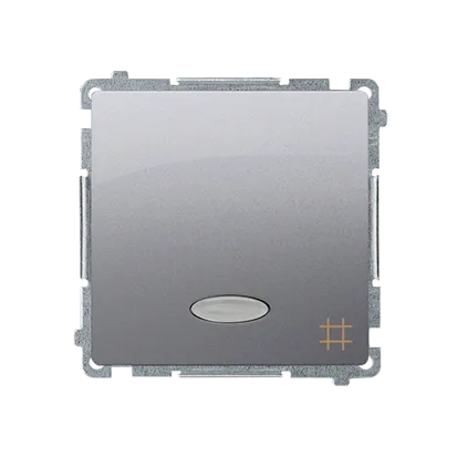 Kreuzschalter 10AX 250V mit Aufdruck "Kreuz" beleuchtet silber matt Kontakt Simon BMW7L.01/43