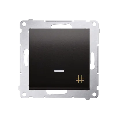 Kreuzschalter (Modul) mit Aufdruck und LED Anthrazit Kontakt Simon 54 Premium DW7L.01/48