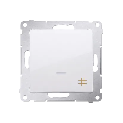 Kreuzschalter (Modul) mit Aufdruck und LED Weiß Kontakt Simon 54 Premium DW7L.01/11
