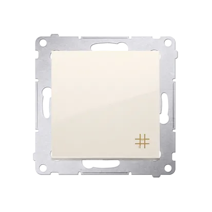 Kreuzschalter (Modul) mit Aufdruck und cremeweiß Kontakt Simon 54 Premium DW7A.01/41