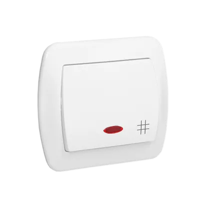 Kreuzschalter mit Beleuchtung 10AX weiß metallisch Kontakt Simon AW7L/11