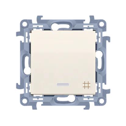 Kreuzschalter mit LED-Beleuchtung (Modul) 10AX 250V cremefarben Simon 10