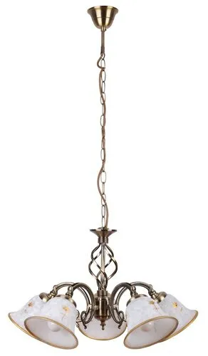 Kunstblumen-Kronleuchter IP20 5xE14 weißes Alabasterglas Rabalux 7175