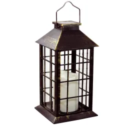 LARGE LED-Solarlampe patiniert 3000K